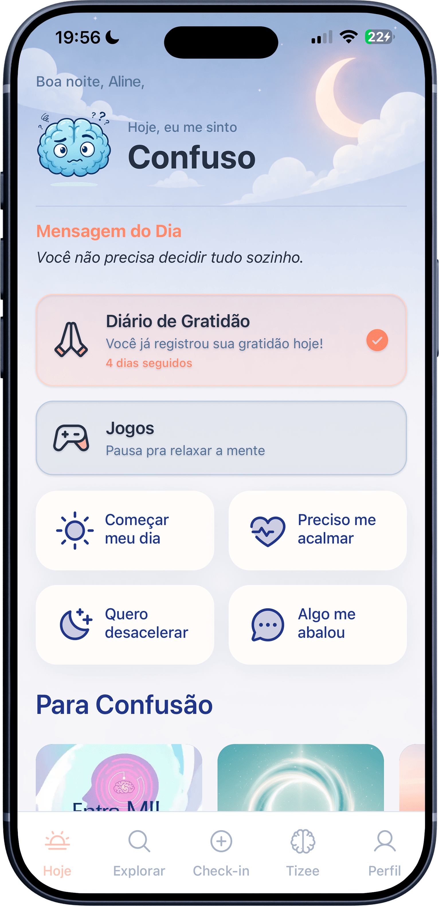 Tela inicial do emotize.app